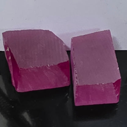 Red and Pink Ruby Facet Rough (Czochralski Pulled Lab Crystals)