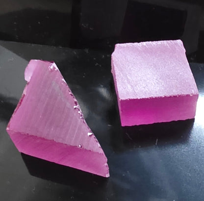 Red and Pink Ruby Facet Rough (Czochralski Pulled Lab Crystals)