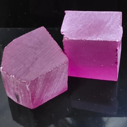 Red and Pink Ruby Facet Rough (Czochralski Pulled Lab Crystals)