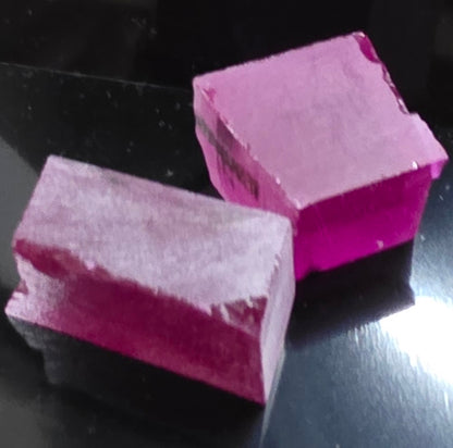 Red and Pink Ruby Facet Rough (Czochralski Pulled Lab Crystals)