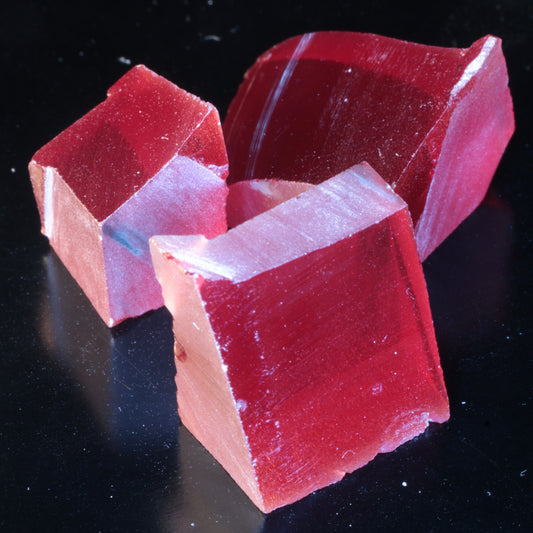 Red and Pink Ruby Facet Rough (Czochralski Pulled Lab Crystals)