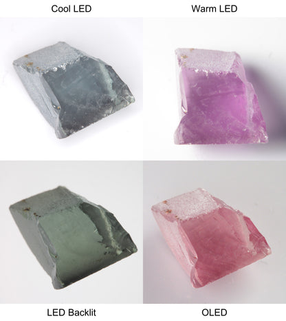 Purple/Pink Color Change Edge Quarter Shaped Sapphire Rough