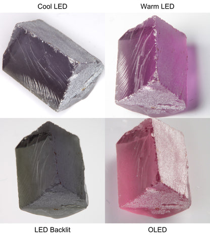 Purple/Pink Color Change Edge Quarter Shaped Sapphire Rough