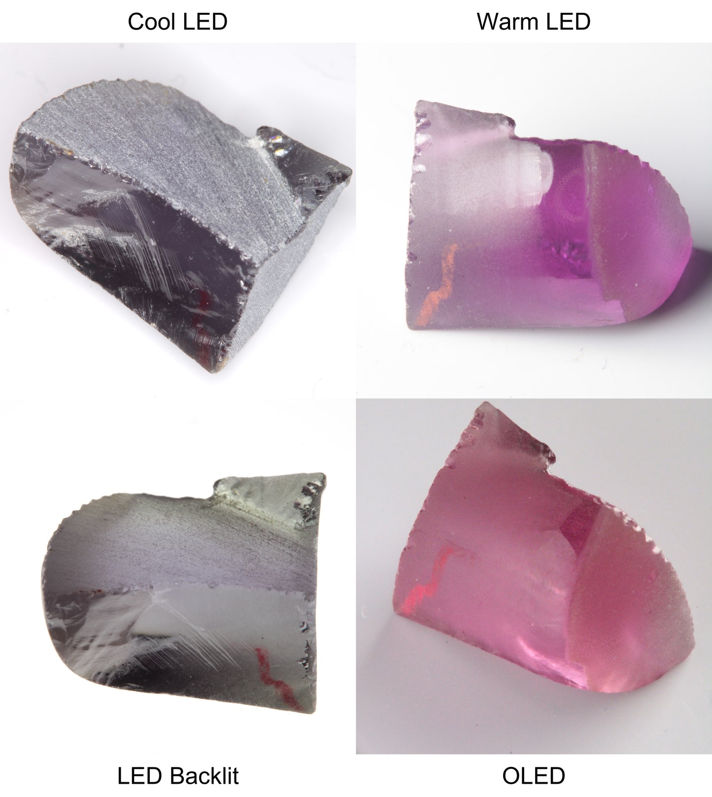 Purple/Pink Color Change Tail Quarter Shaped Sapphire Rough