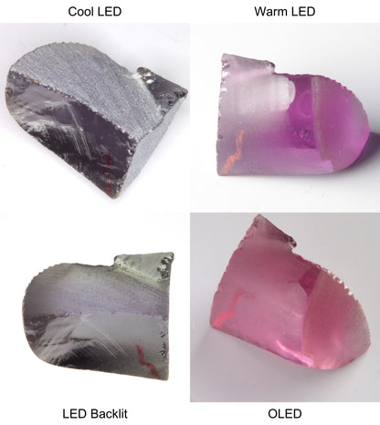 Purple/Pink Color Change Tail Quarter Shaped Sapphire Rough