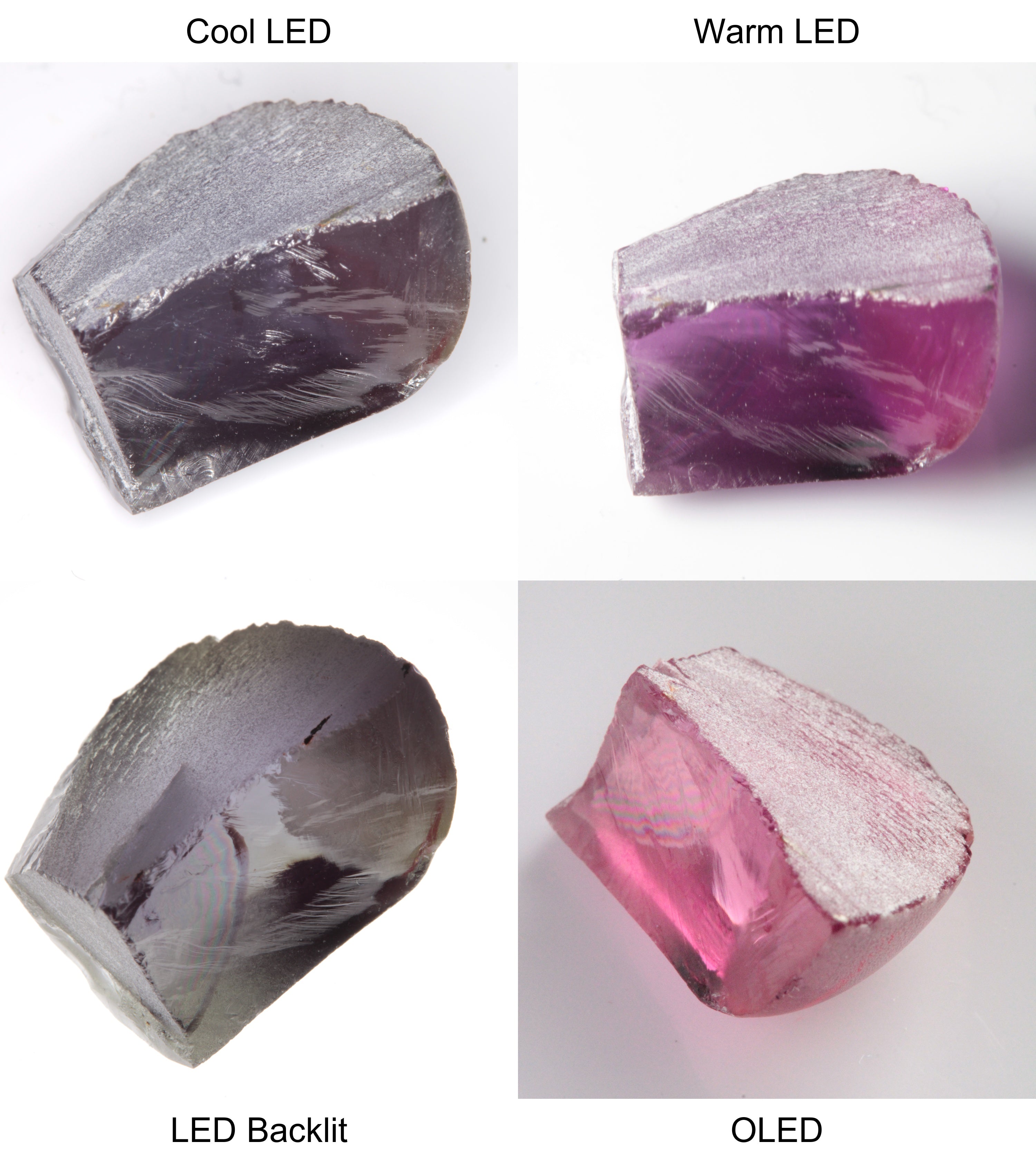 Purple/Pink Color Change Tail Quarter Shaped Sapphire Rough