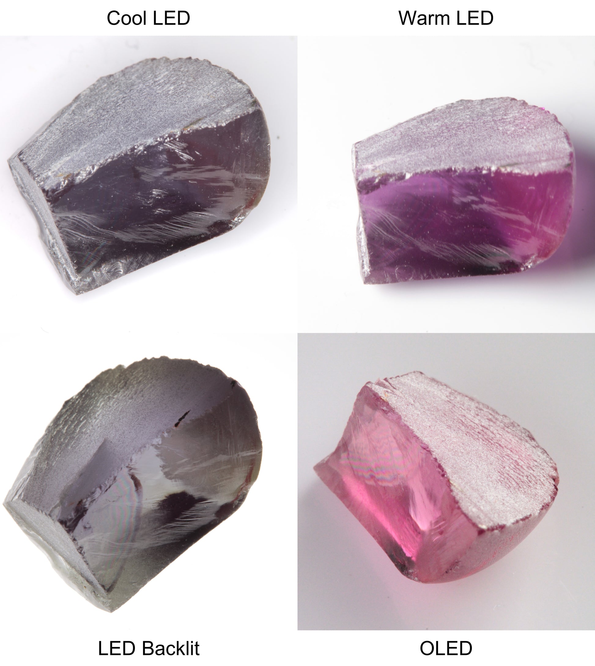 Purple/Pink Color Change Tail Quarter Shaped Sapphire Rough