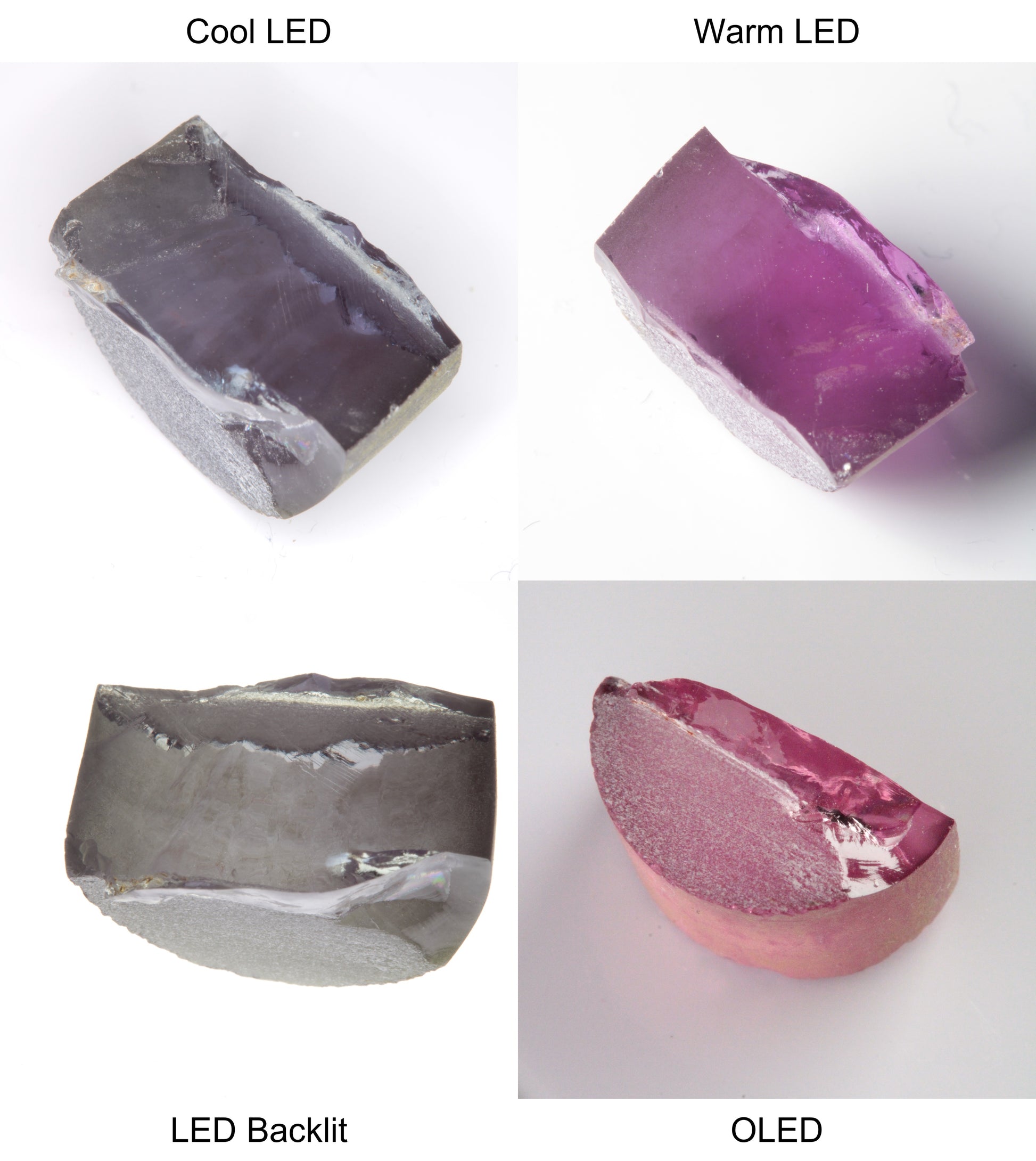 Purple/Pink Color Change Semicircle Shaped Sapphire Rough