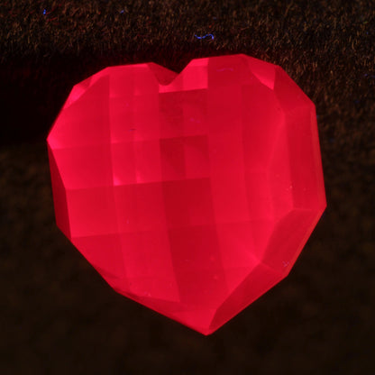 Pixel Cut Heart in Lab Ruby 14ct