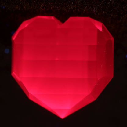 Pixel Cut Heart in Lab Ruby 14ct