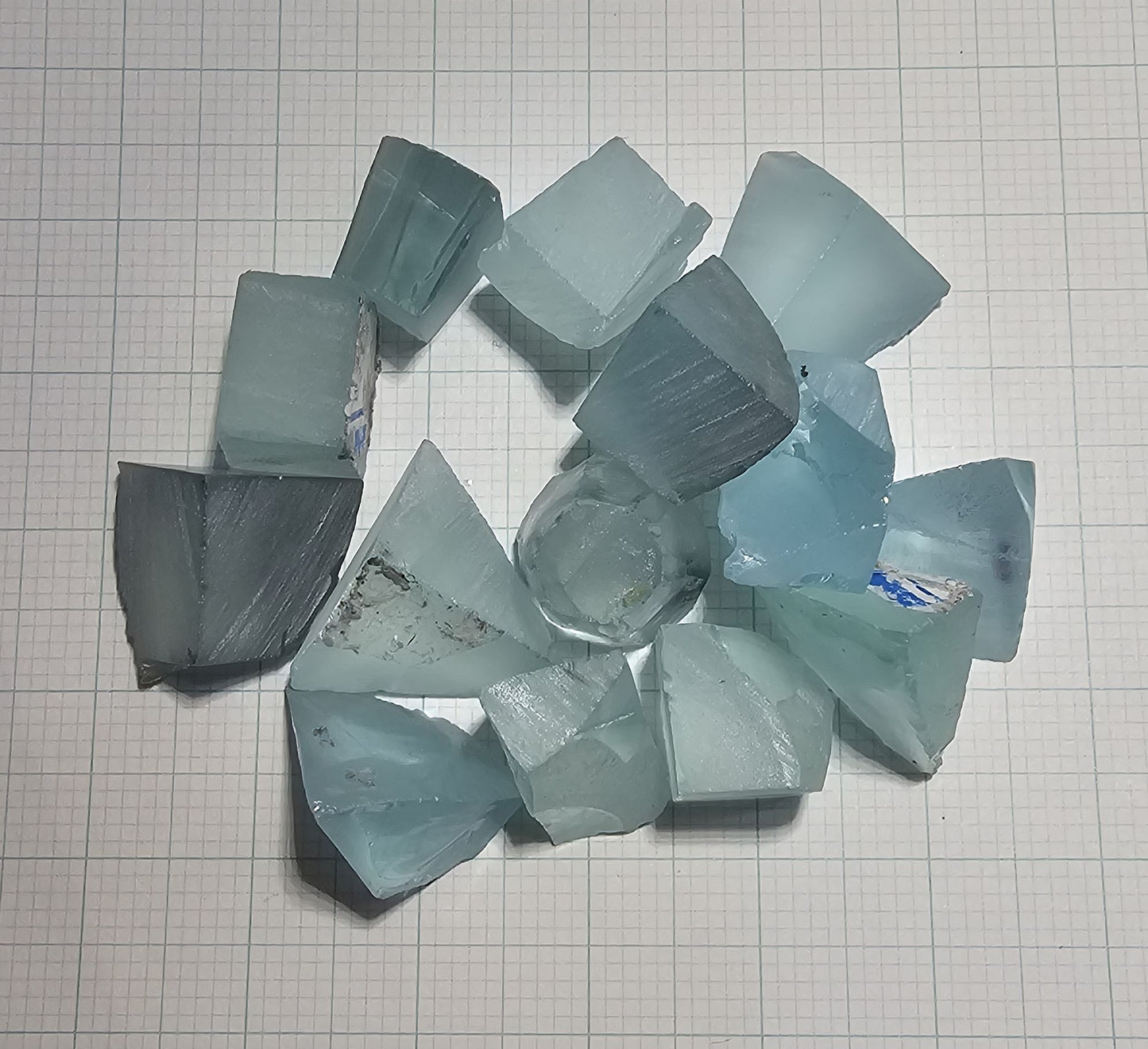 Light Blue Laser Garnet Facet Rough, Yb YAG