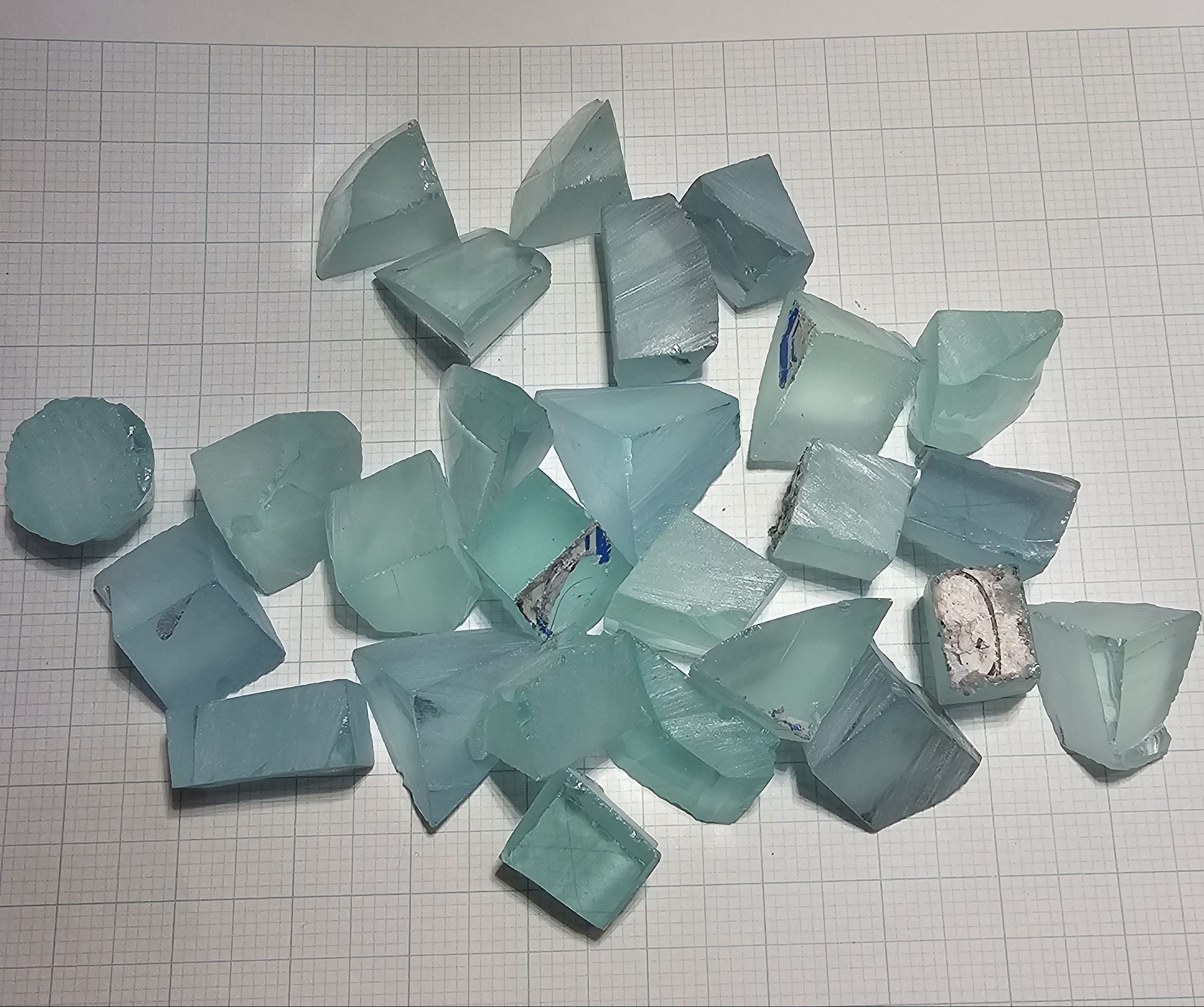 Light Blue Laser Garnet Facet Rough, Yb YAG