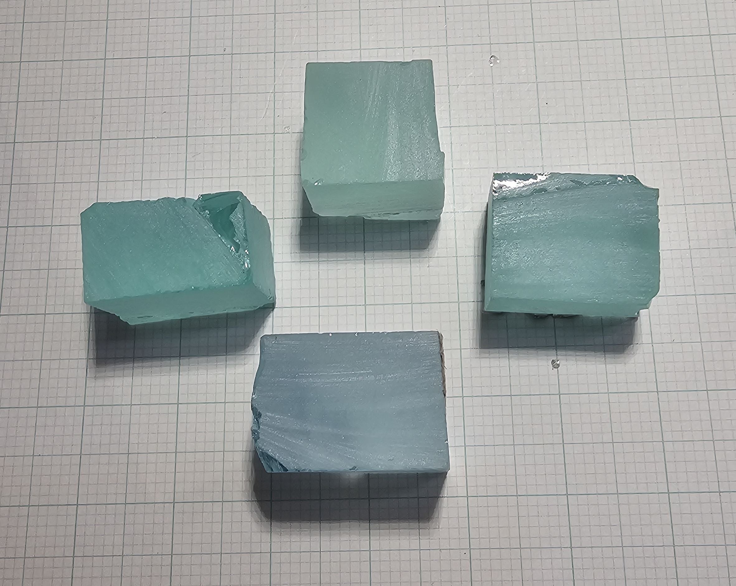 Light Blue Laser Garnet Facet Rough, Yb YAG