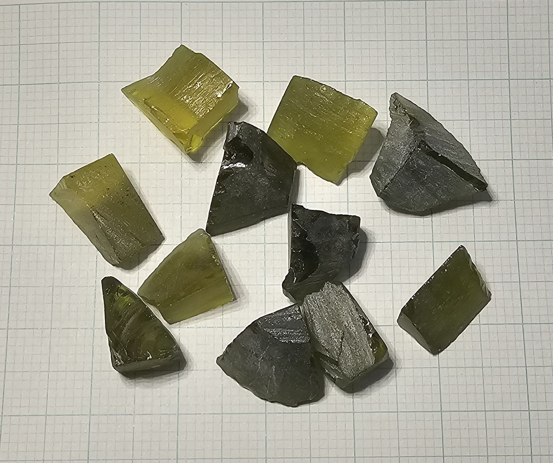 Zombie Garnet, Green Laser Garnet Facet Rough, Ce+?? YAG